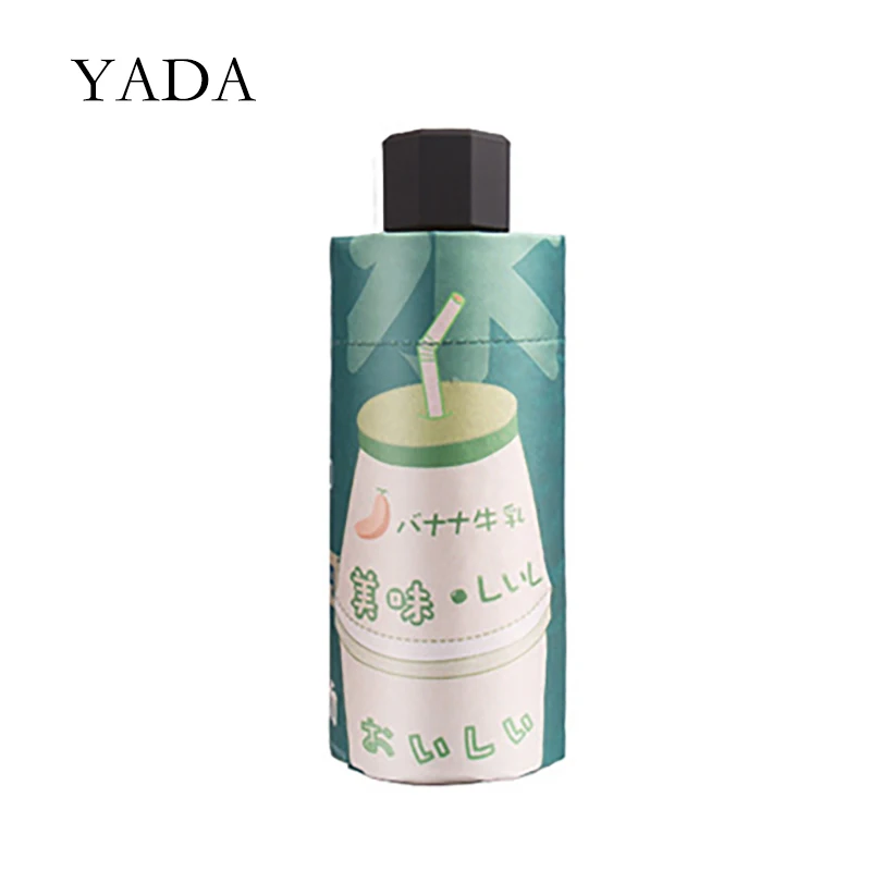

YADA 2020 Ins Fashion New Banana Milk Light Mini Small Umbrella Five Pocket Folding Umbrella For Women Girl UV Umbrella YD200184