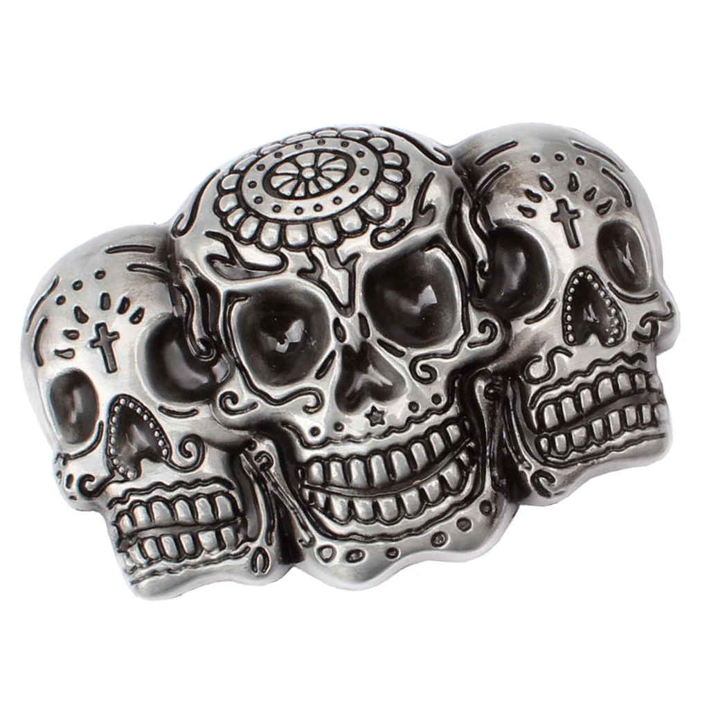 Vintage Western Belt Buckle 3D Skull Head Gothic Punk Rock Motorcycle Biker Gift