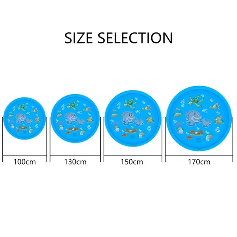 Kids Sprinkler Play Pad Mat Outdoor Lawn Beach Sea Animal Inflatable Water Spray Water Games Beach Mat Cushion Activity Toys - Image 5