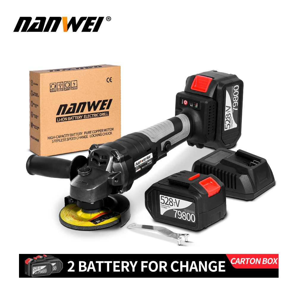 

Rechargeable Cordless Brushless Electric 30000mAh Angle Grinder with Polishing Ginding Cutting Disc for Woodworking