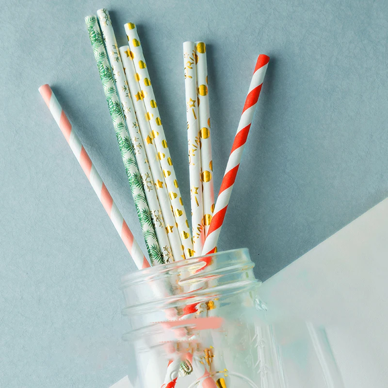 

25 pcs Colorful One Time Paper Straw Cold drink Milk INS Straw Thick Cardboard Decor Not Reusable