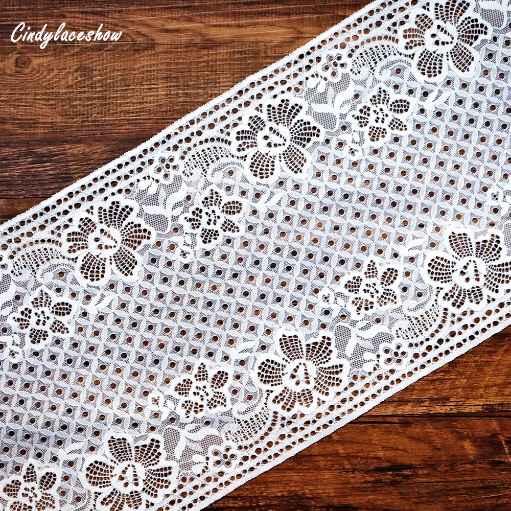 Stunning White Stretch French Leavers Lace 6"/15 cm Bridal Lingerie Trim 