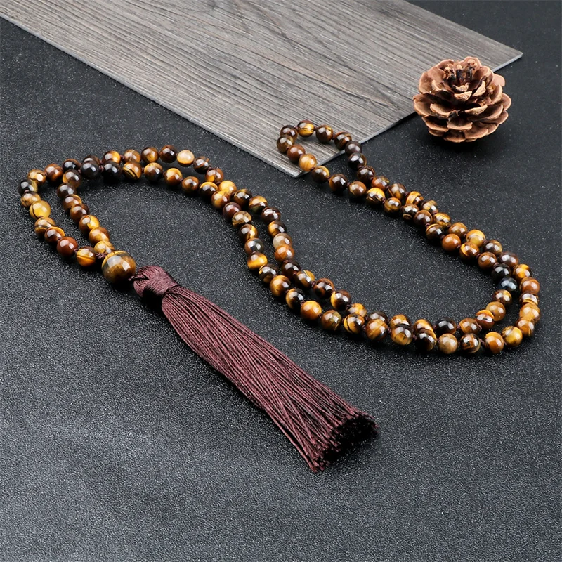 Ciondolo albero della vita 108 braccialetto di perline di preghiera mala collana mala per la meditazione yoga (Labradorite