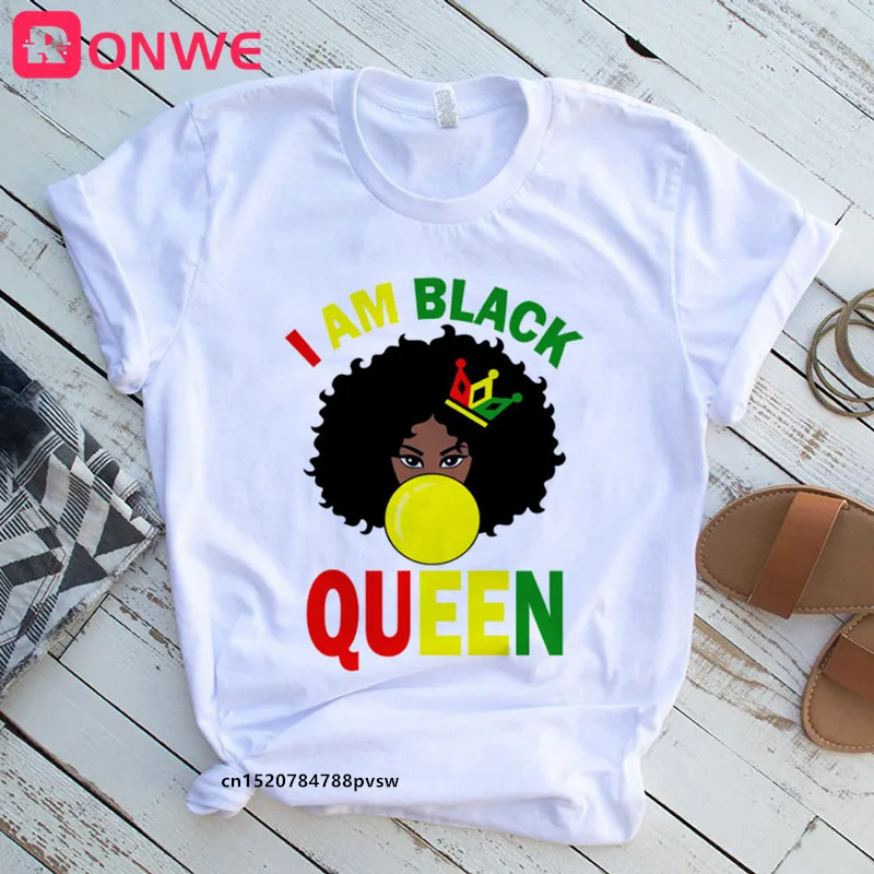 Beauty African Lady Women T shirt African Black Girl History Month