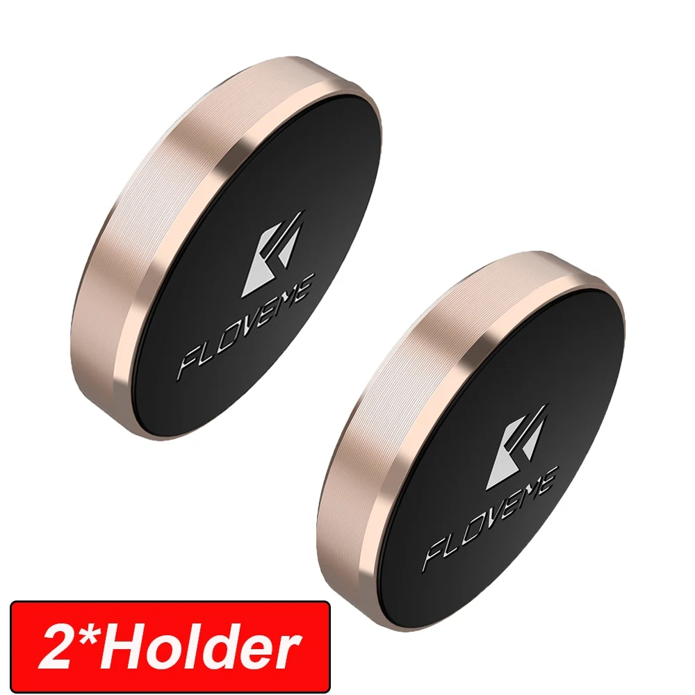 Gold 2Pcs Discount Магнитный автомобильный держатель для телефона FLOVEME для iPhone X, samsung, Xiaomi, магнитный держатель для телефона, автомобильный видеорегистратор - Цвет: Gold 2Pcs Discount