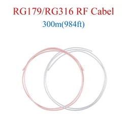 300M RG179/RG316 RF Coaxial Cable 2.5mm 50-75Ohm High-Temperature High-Frequency Low Loss Silver-Plated Wire 984FT