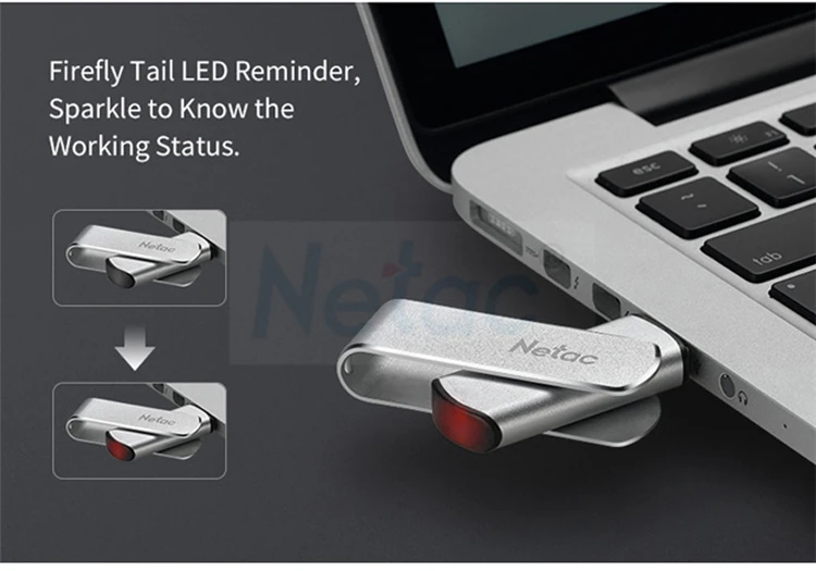Флеш-накопитель Netac U388 USB3.0, серебристый металл, 16 ГБ, 32 ГБ, 64 ГБ, 128 ГБ, USB флеш-накопитель, вращающийся на 360 градусов, u-диск