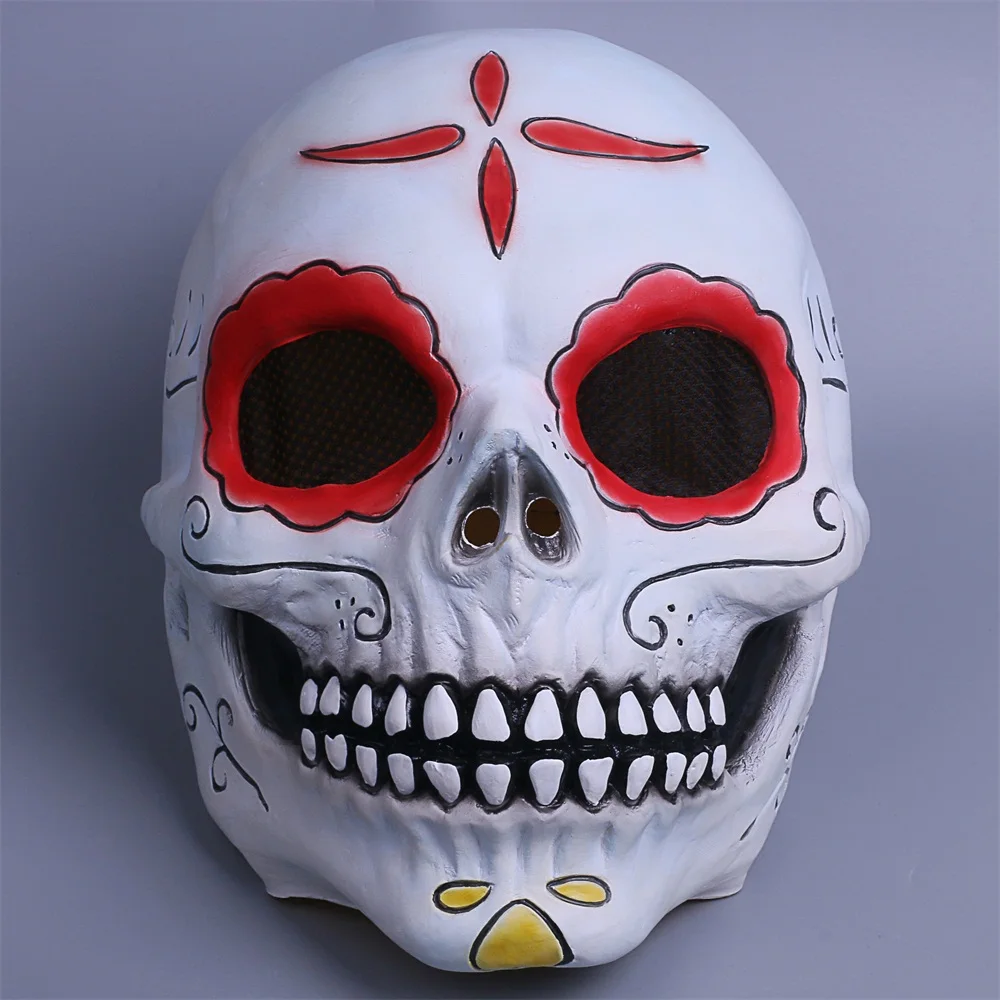 Day of the Dead Mask Cosplay Fancy Dress Halloween Mask Skull Horror Scary Mask (10)