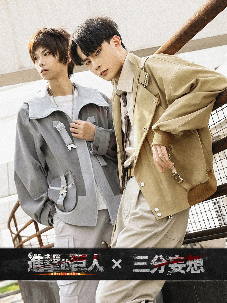 

[In Stock] Game Attack On Titan Levi·Ackmen / Eren Jaeger Cosplay Costume Freedom Wing Coat Peripheral Clothes Men Sizes S-XL