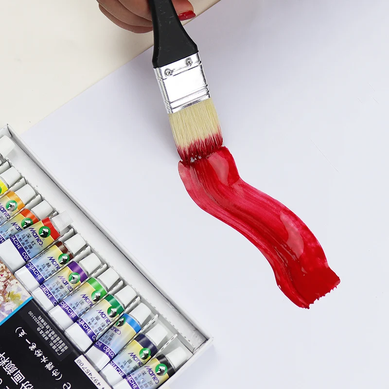 MIKAILAN Watercolor/Oil Painting Gouache Paint Brush Pig Bristle Hair Different Size Drawing Brushes Art School Office Supply 5
