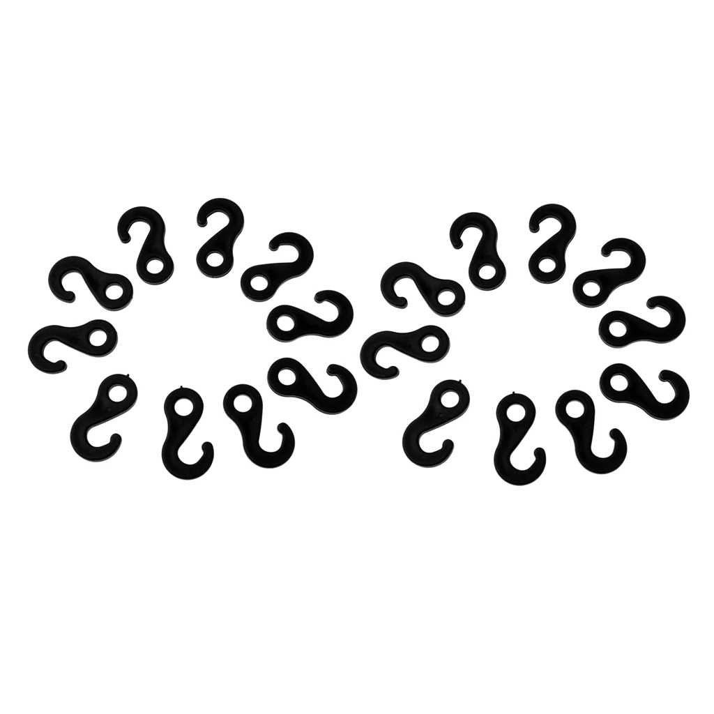 20 Pcs Heavy Duty Plastic Hook For Fasten Camping Tent Bungee Cord End 20 Pcs Heavy Duty Plastic Hook For Fasten Camping Tent Bungee Cord End