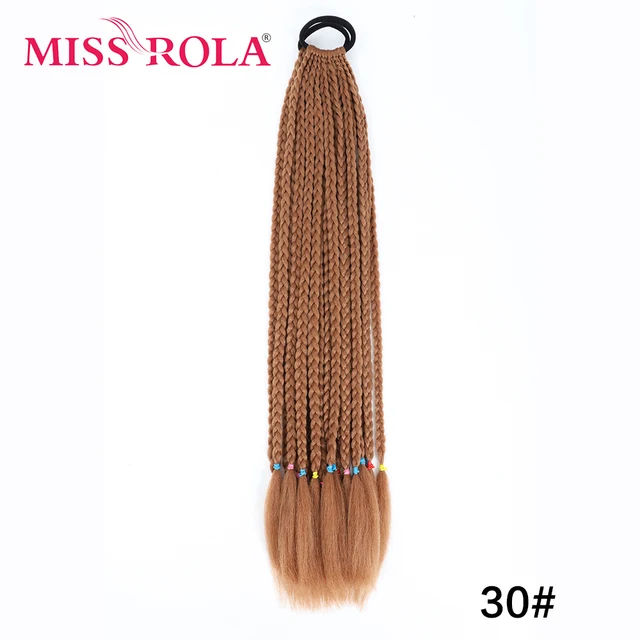 Synthetic Chignon Hair 60cm Hair Color Gradient Dirty Braided Ponytail Women Elastic Hair Rubber Band Hair Accessories Headband 30