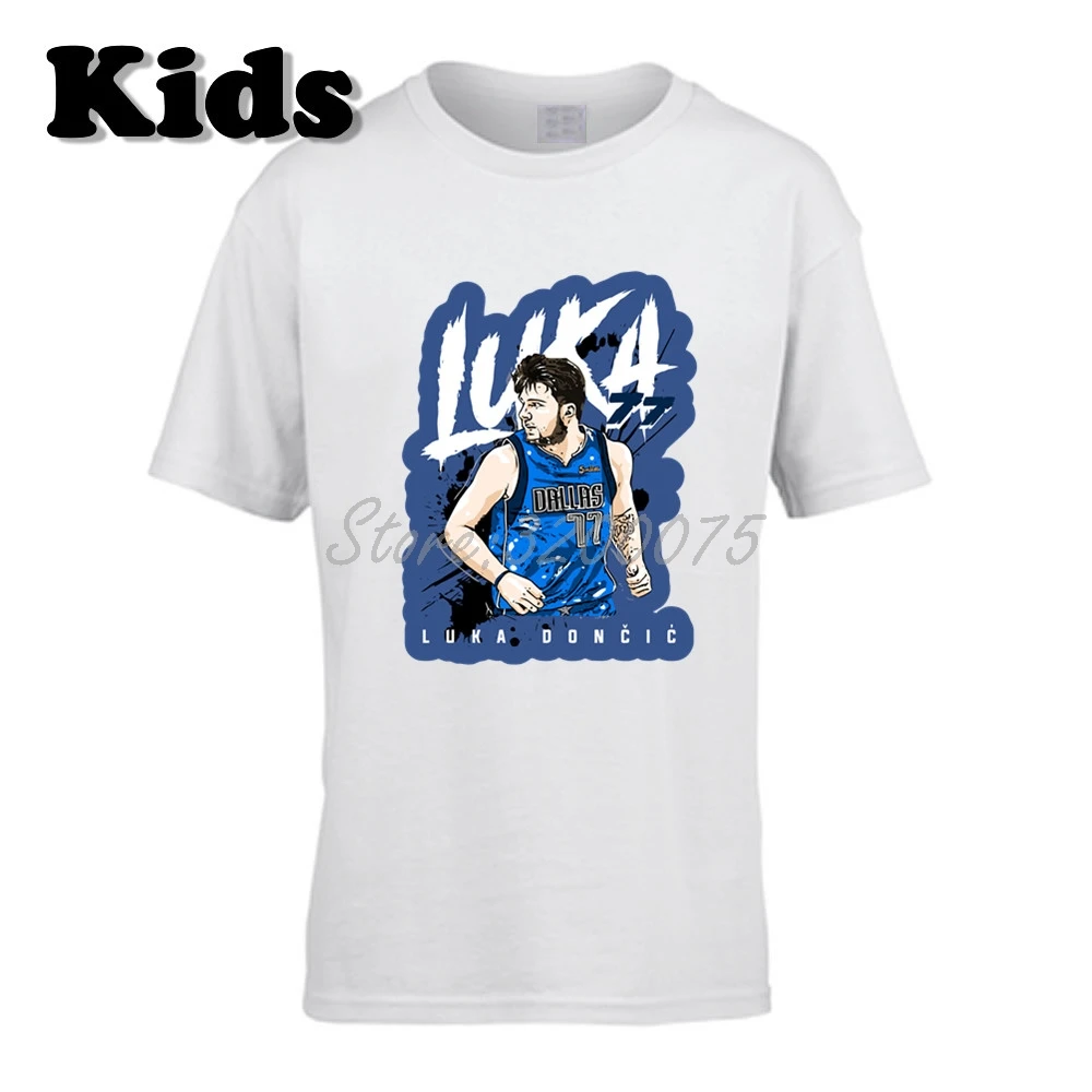 Детская футболка MVP Luka Doncic 77, одежда в словенском стиле, футболка для мальчиков и девочек, футболка с круглым вырезом, W19102610