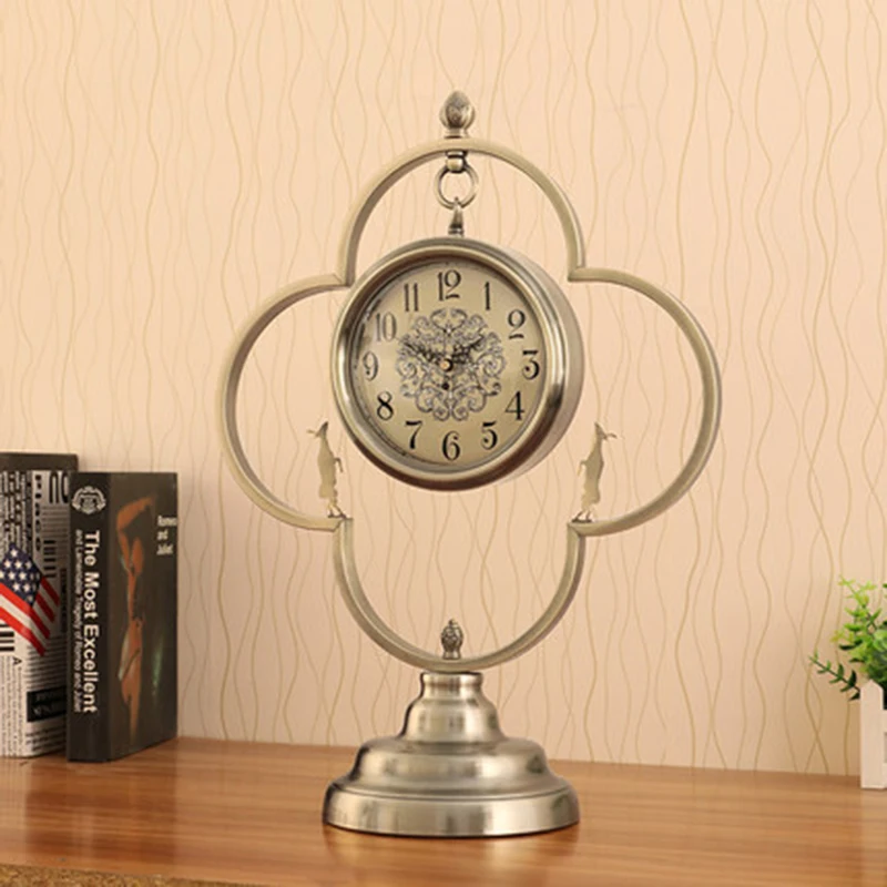 1Pcs European Luxury Table Clock Bedroom Living Room Home Fashion Atmospheric Desktop Clock Home Decorations Timing Tool