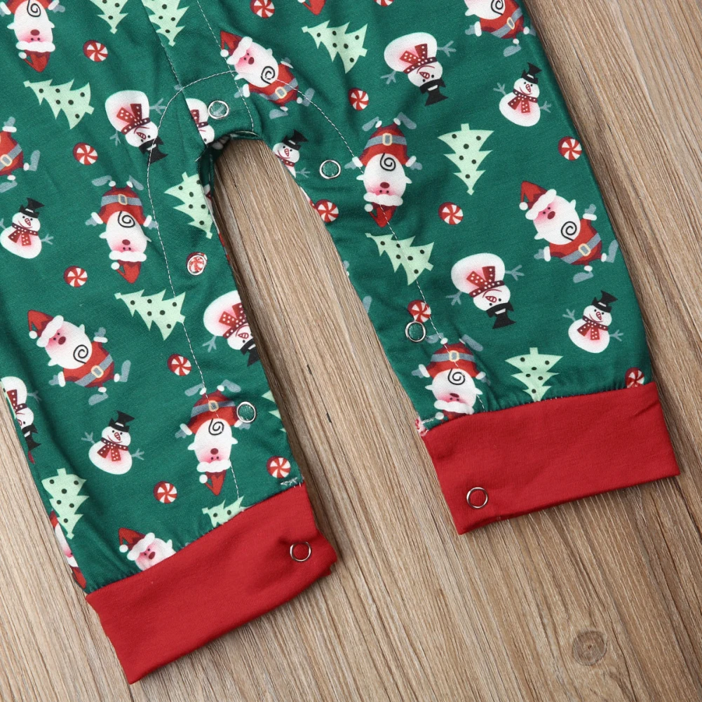 Комбинезон для девочек с надписью «My First Christmas»; одежда для маленьких девочек и мальчиков; комбинезон с длинными рукавами с изображением Санты; Размеры 0-24M