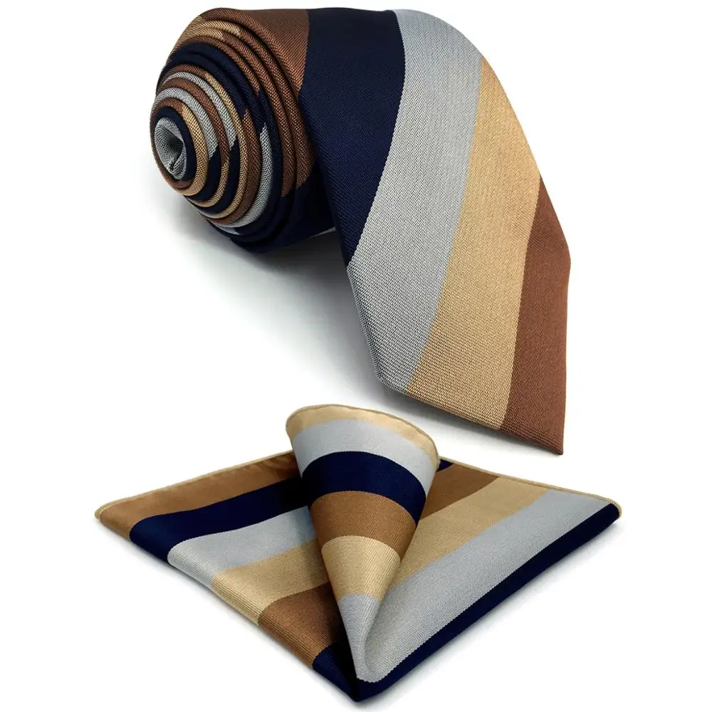G13 Разноцветные полосатые Мужские галстуки шелковые модные классические галстуки для мужчин 6" Вечерние деловой носовой платок свадебные