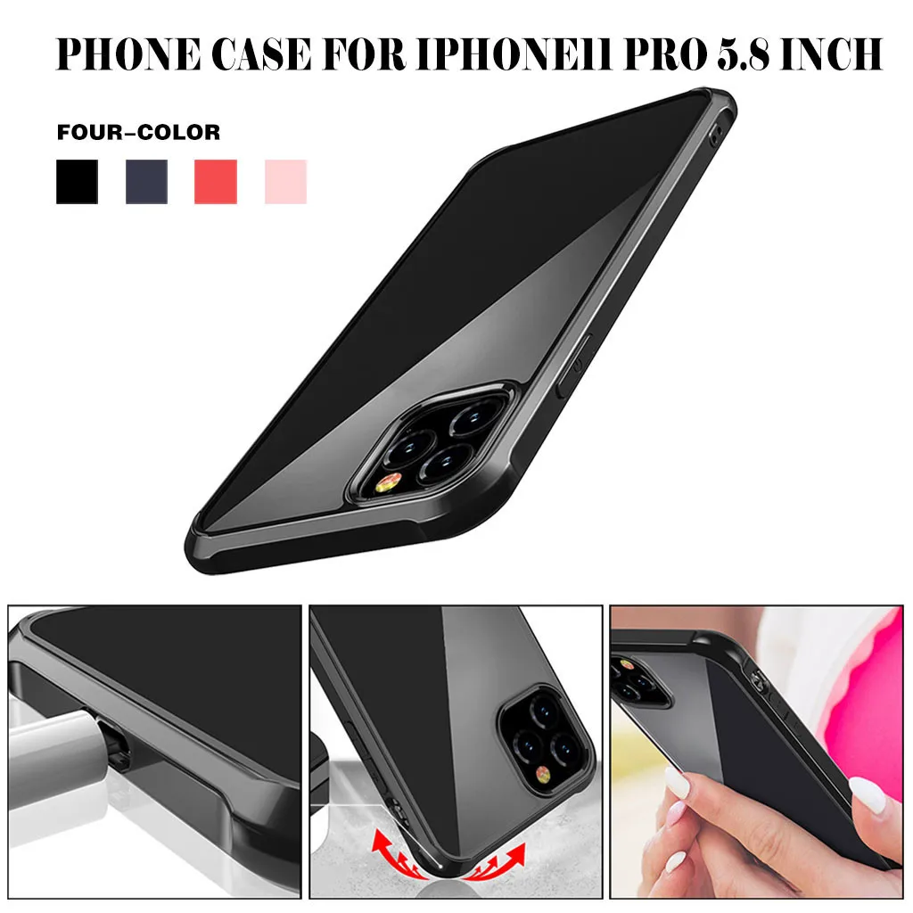 Dirt-resistant Slim Cover For IPhone 11 Pro  TPU Transparent Back Cover For IPhone 11 Pro hard edge fashion design appearance