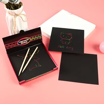 

Scratch Art Paper New Fancy Toy for Children Large Colorful Creative DIY Fun Color Picture Book Drawing Pad Kids Craft Learning