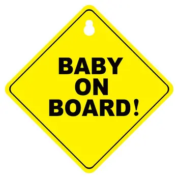 

BABY ON BOARD Stroller Safety Car Window Sticker Yellow Reflective Warning Sign