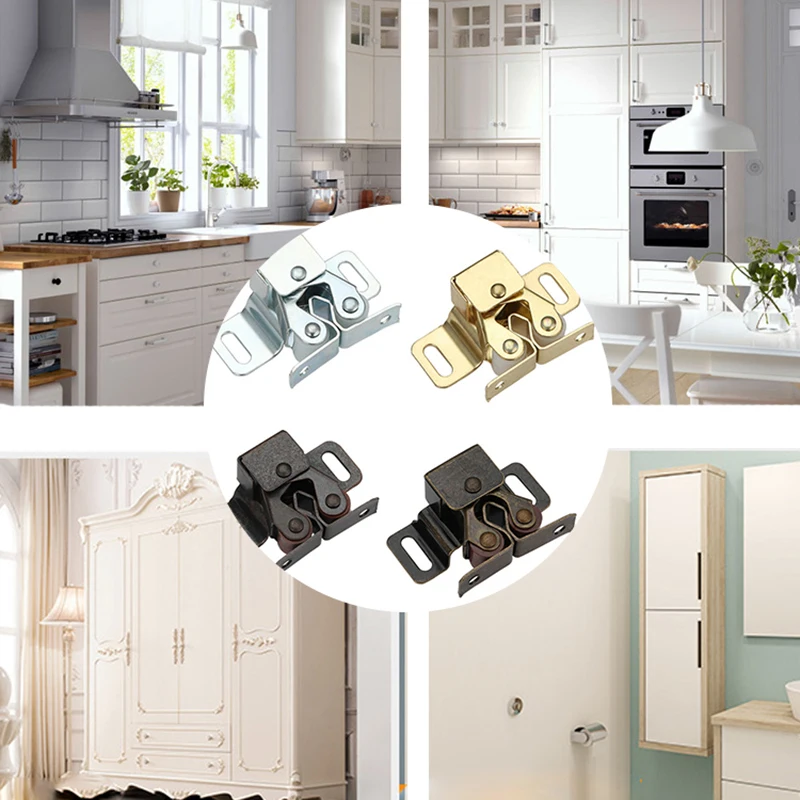 Hot 2Pcs Door Closer Stopper Magnet Damper Buffer Cabinet Catches Holder with Screws Wardrobe Hardware Furniture Fittings