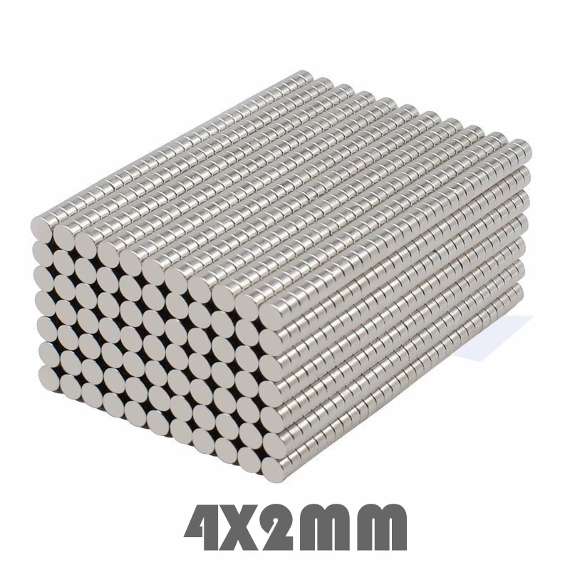 

500Pcs 4x2 mm 4*2 mm Neodymium Magnet Permanent N35 NdFeB Super Strong Powerful Small Round Magnetic Magnets Disc 4mm x 2mm