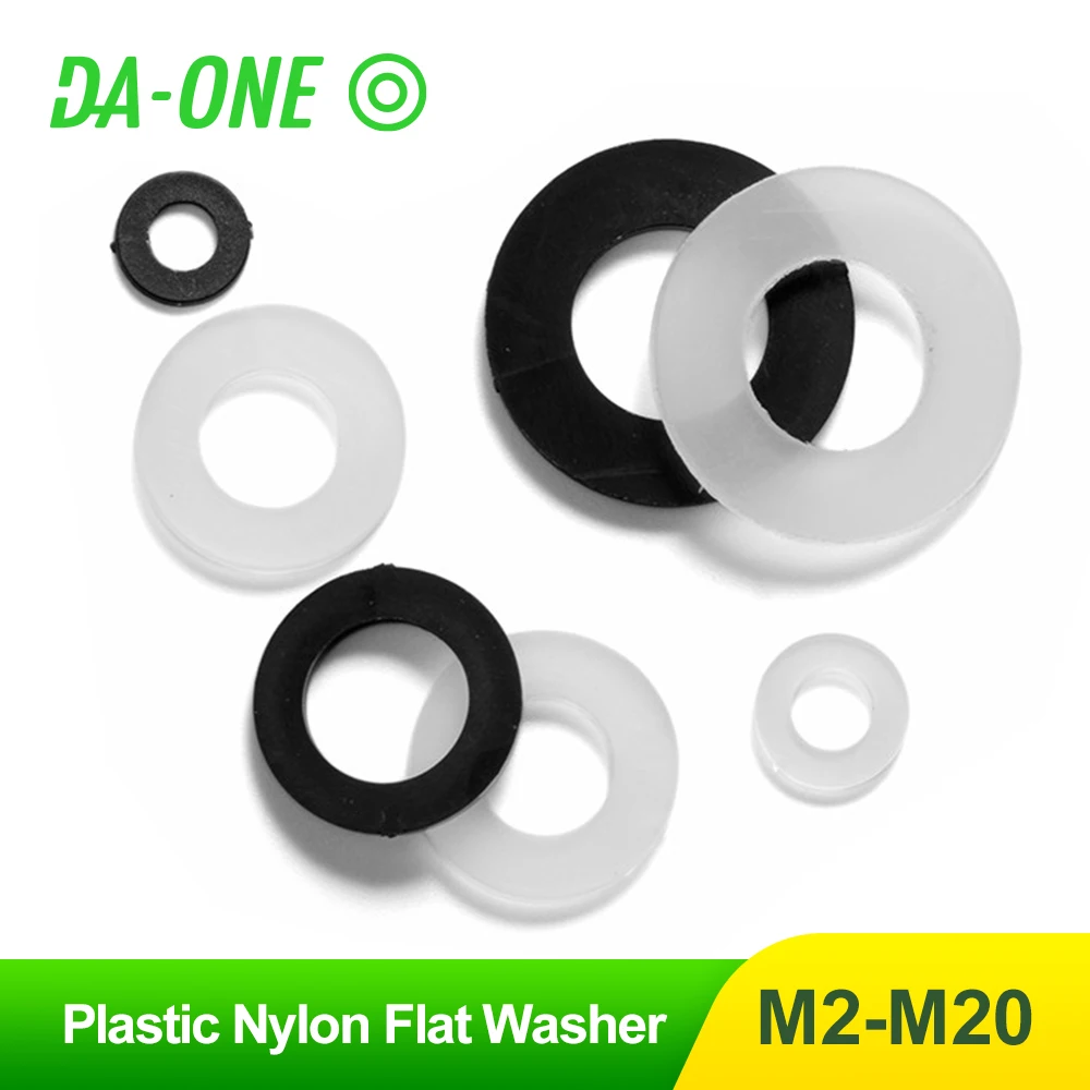 Good use M2--M12 Black Plastic Nylon Spacer Flat Washers Metric 100/1000pcs 