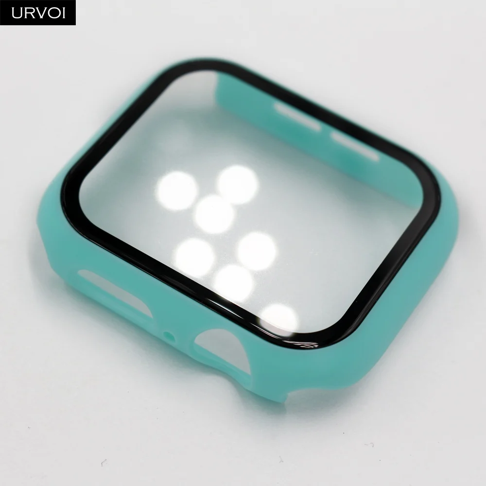 URVOI Matte Plastic Bumper with Tempered Glass for Smartwatch Protection