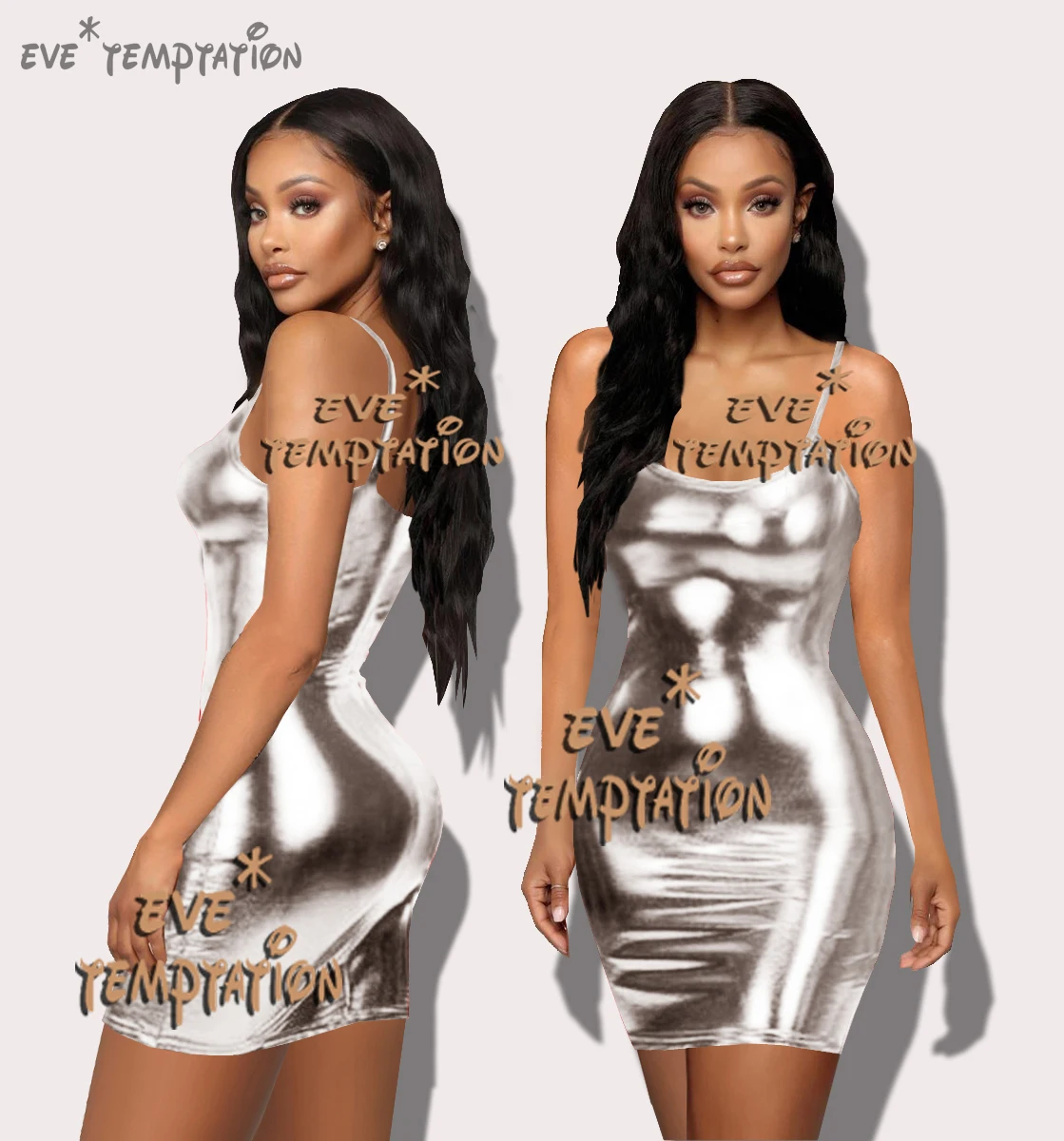 Сексуальное черное glisten ПВХ искусственная кожа нижнее белье Babydoll трико без