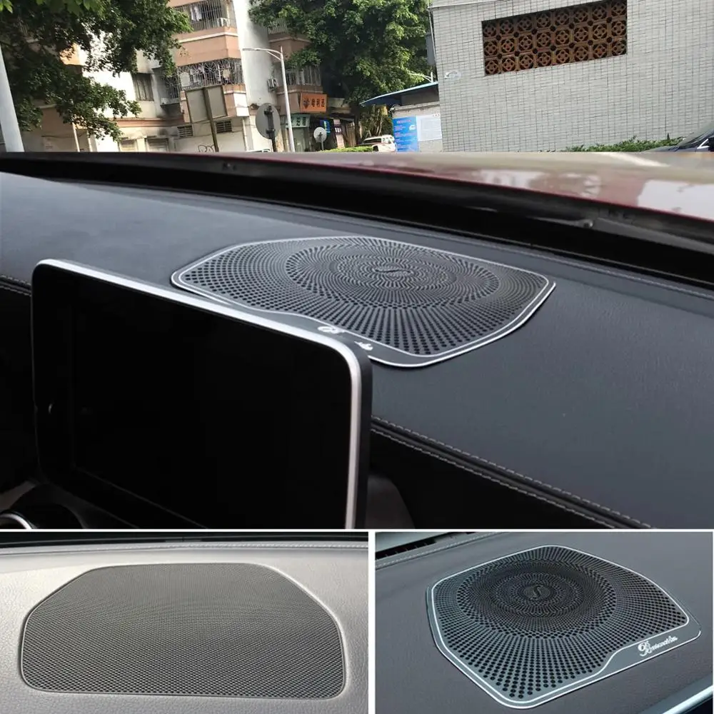 

1pcs Instrument Horn Cover For C Class GLC W205 C180 C200 Car styling Audio Speaker Dashboard Loudspeaker Cover Stickers
