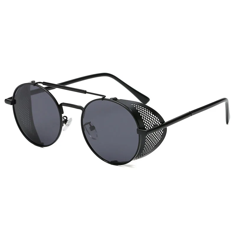 Круглый металлический Ретро солнцезащитные очки мужской женский стимпанк брендовые дизайнерские очки Oculos De Sol Shades УФ Защита - Цвет линз: 01