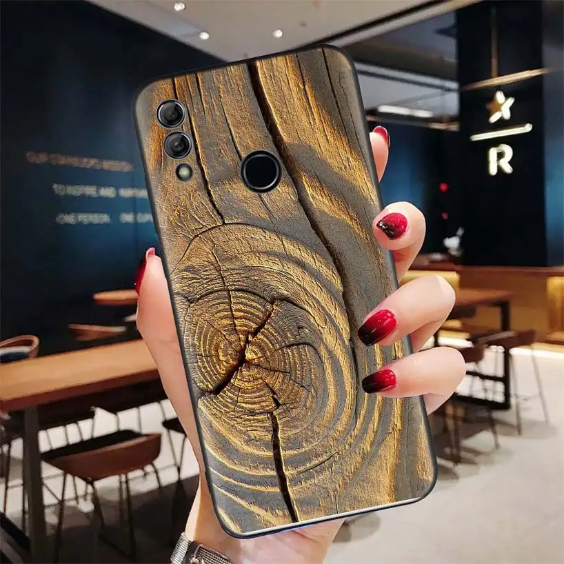 BD251-5 Рисунком деревянной текстуры черный чехол для huawei Y9 Y5 Y6 Y7 Honor 10 9 Lite 9X8X8 S 8A фотоаппаратов моментальной печати 7S 7A 10i 20i V20 чехол для телефона Capa - Цвет: BD251-5