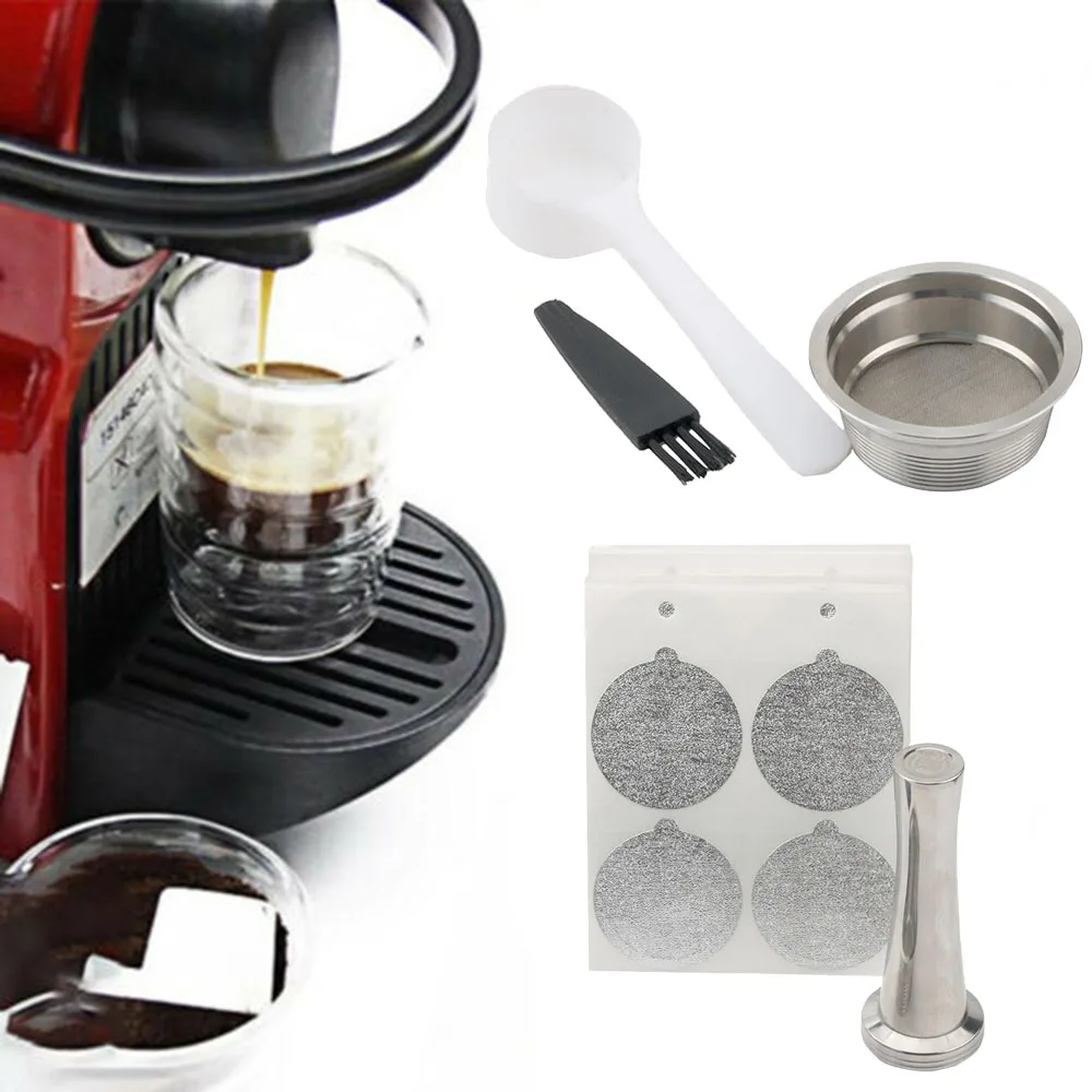 Кофейная капсула для ресторана, бара, набор для LAVAZZA, MIO, многоразовые фольга, стручки, ложка-кисточка, зажим, столовая кофейная посуда