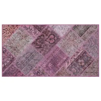 

Handmade Pink Vintage Overdyed Patchwork Area Rug 080x150 Cm-2'7''X4'11''