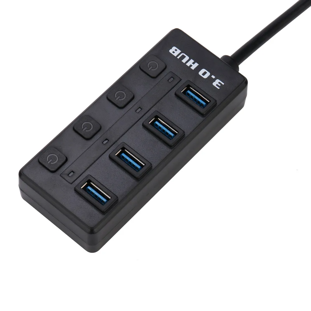 USB3.0 Proble USB 3,0 концентратор 4 порта с супер скоростью USB 3,0 концентратор вкл/выкл переключатели Кнопка адаптер совместим с Windows Mac