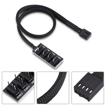 

4-Pin Power Cable Multi Splitter Connector Cable Adapter​​ Computer CPU/Case Fan 4-Pin Power Cable Support PWM Function Speed