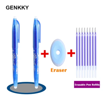 

11PCS/LOT Multicolor Erasable Pen Washable Handle ink 0.5mm Erasable Pen Refill Rod School Office Writing Stationery