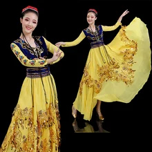 Костюмы Синьцзян, Национальный костюм, открытая юбка-качели, Uygur, Одежда для танцев, женская танцевальная юбка, праздничный наряд, TA2273