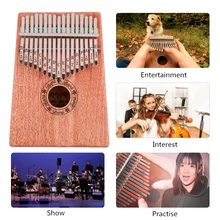 Красное дерево 17 клавиш ксилофон большой палец пианино Африканский дерево палец пианино orff инструменты ксилофон музыкальный с инструкцией обучения подарок