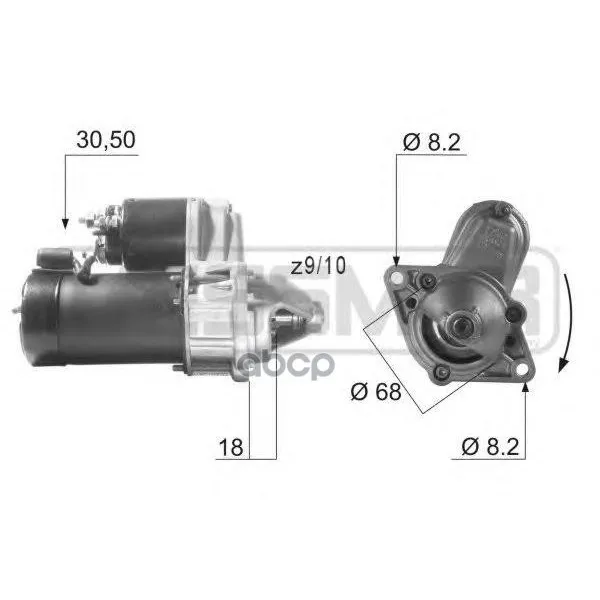 Стартер Chevrolet Aveo/Lacetti/Opel Astra 1.4-1.8 0.9квт Era 220001 Era арт. 220001