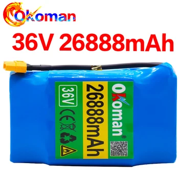 

10S2P 36v lithium-ion rechargeable battery 26888 mAh 26.8AH battery pack for electric self-suction hoverboard unicycle