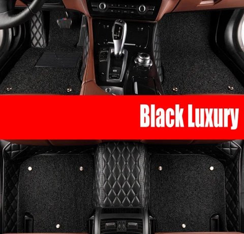Автомобильные коврики для hyundai ix25 ix35 Elantra для Santa Fe Sonata Solaris Veloster водонепроницаемый кожаный ковер вкладыши - Название цвета: Black Luxury