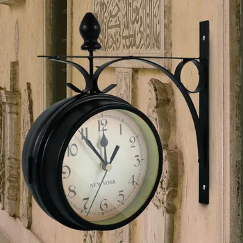 

Roman numerals Wall Clock Decoration With Bracket Classic Double-sided