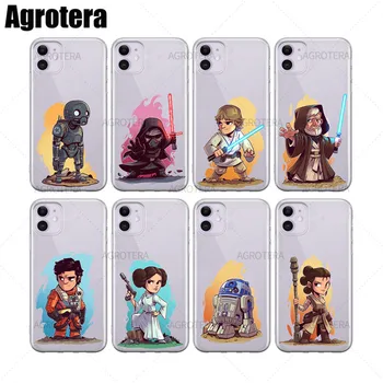 

Agrotera Phone Cases Luke Skywalker Obi-Wan Kenobi Clear TPU Case Cover for iPhone 6 6s 7 8 Plus X XS XR 11 Pro Max