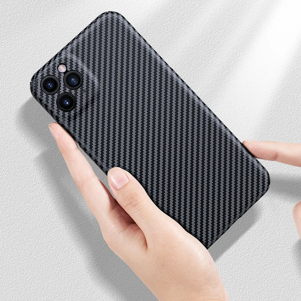 

Real Carbon Fiber 0.6mm Thiness Slim 0.2mm Camera Lens Protective Case Cover For iPhone 11 11Pro Max Sport Case