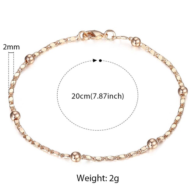 585 Rose Gold Bracelets Curb Snail Foxtail Venitian Link Hand Chain Friendship Jewelry Gifts for Women Girl 7-9inch