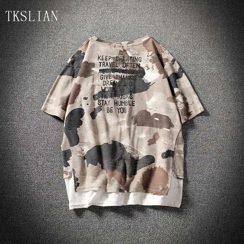 Камуфляжные футболки мужские топы для мальчиков летняя одежда хлопковая
