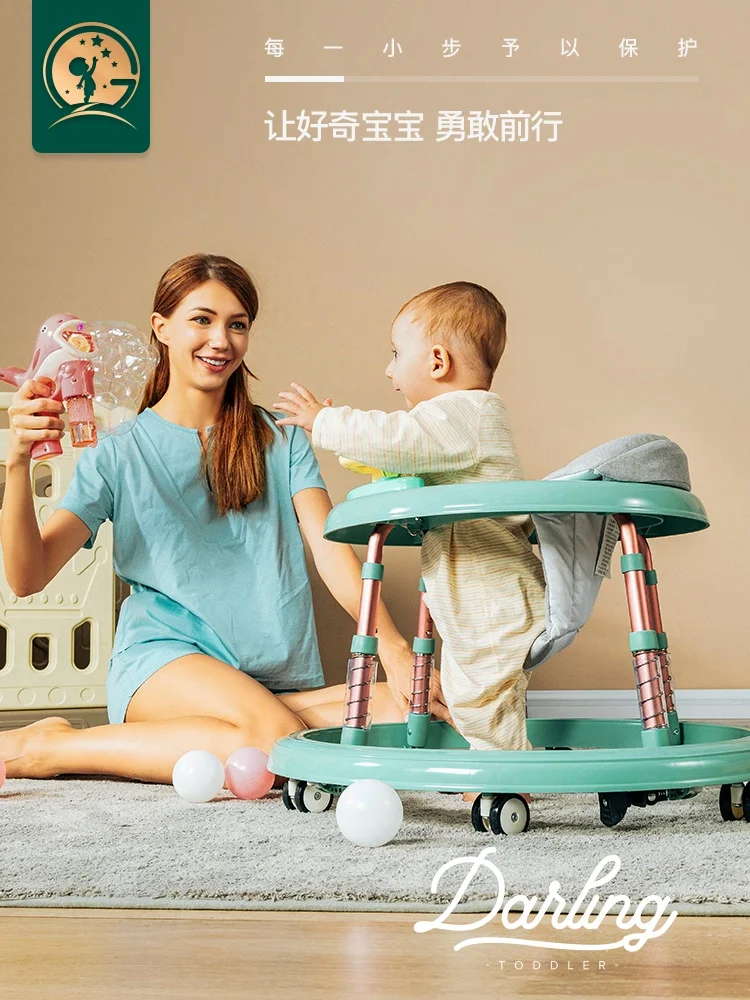 Baby walker multifunctional baby anti-rollover shock-absorbing walking trolley can be folded | Мать и ребенок