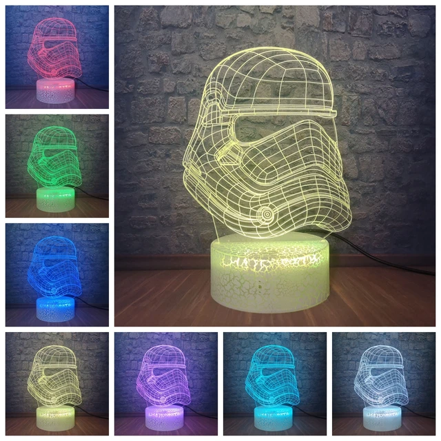 3D Star Wars Stormtrooper LED luces de noche atmósfera lámpara de mesa Interruptor táctil Multicolor niño habitación decoración regalo de cumpleaños - Imagen 6