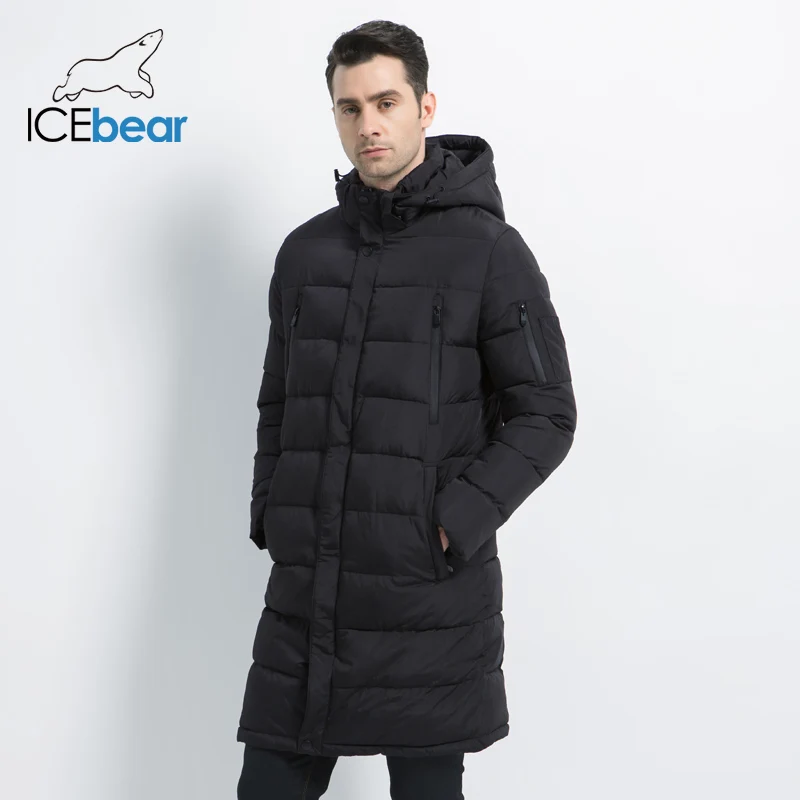 ICEbear Новинка 2019 куртки деловая однотонная парка модная верхняя одежда длинное