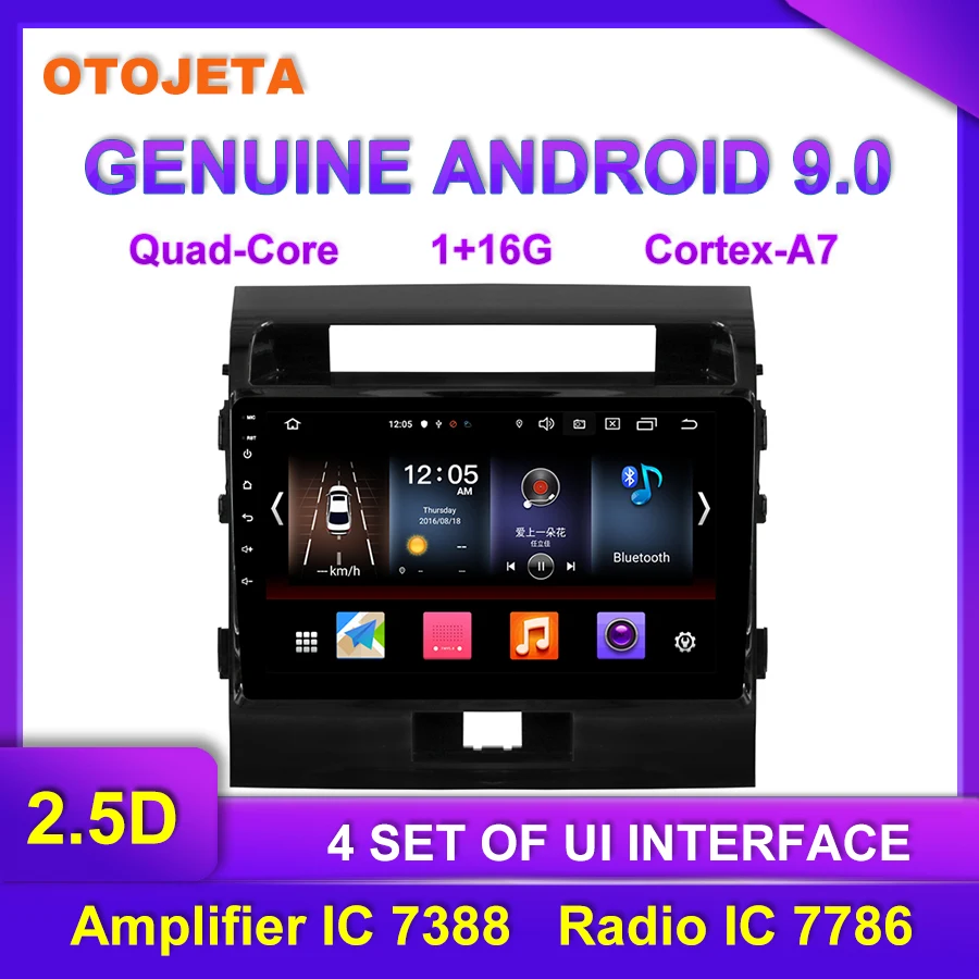 

Factory direct sales OTOJETA Android 9.0 Car Multimedia Radio For Toyota LANDCRUISE 200 2012 video tape recorder GPS Navigation